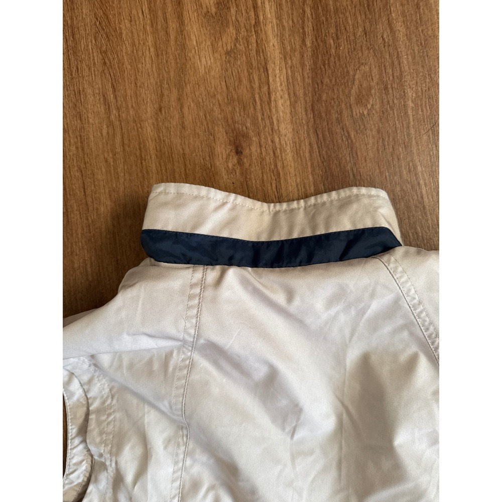 North End Womens Tan Full Zip Lightweight Vest Mock Neck Beige Navy Trim Size M - Picture 8 of 8